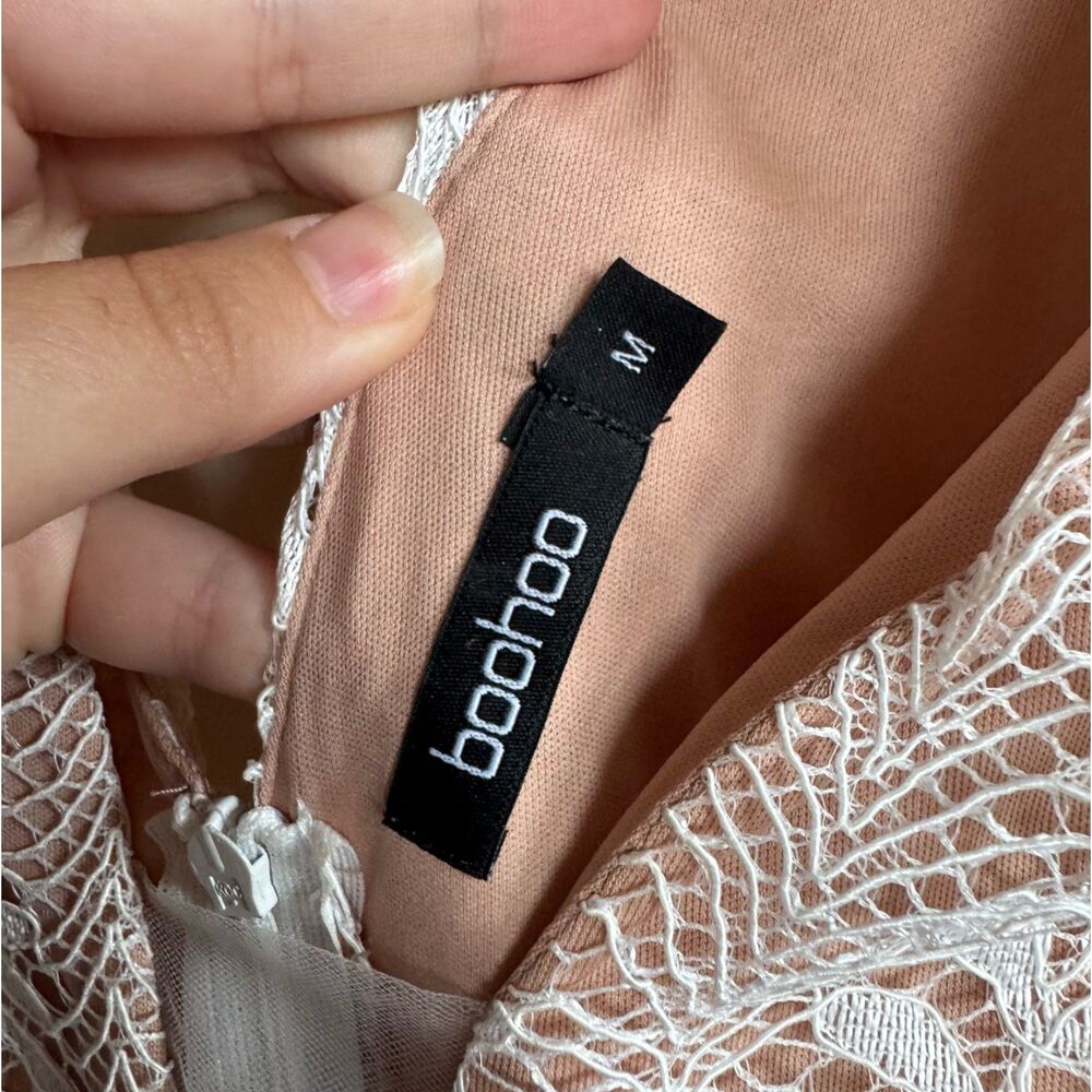 Boohoo Boutique Lace Plunge Maxi Dress Size M - Picture 4 of 6